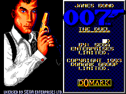 James Bond 007 The Duel title screen for Sega Master System